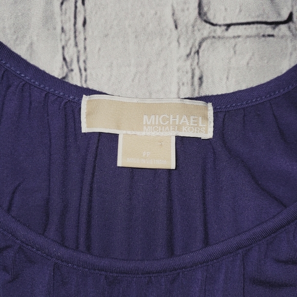 MICHAEL KORS Purple Scoop Short sleeve Large Petite - Picture 6 of 10